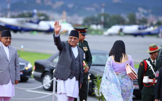 प्रधानमन्त्री प्रचण्ड आज स्वदेश फर्कँदै